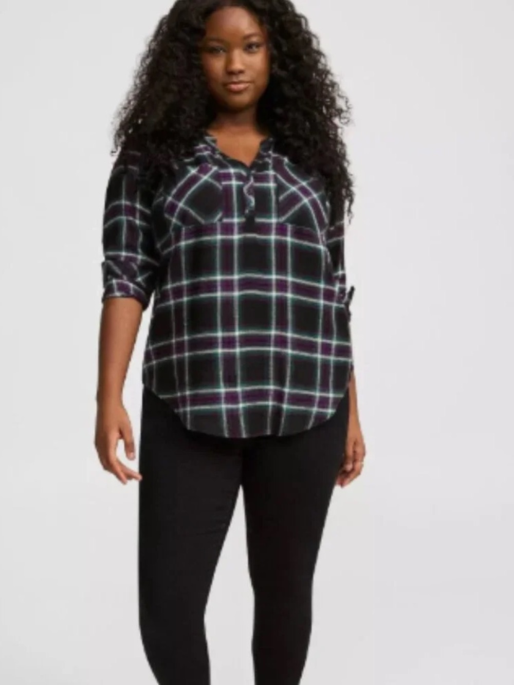 NEW Torrid Harper Plaid Brushed Tunic Pullover Size 5X Flannel